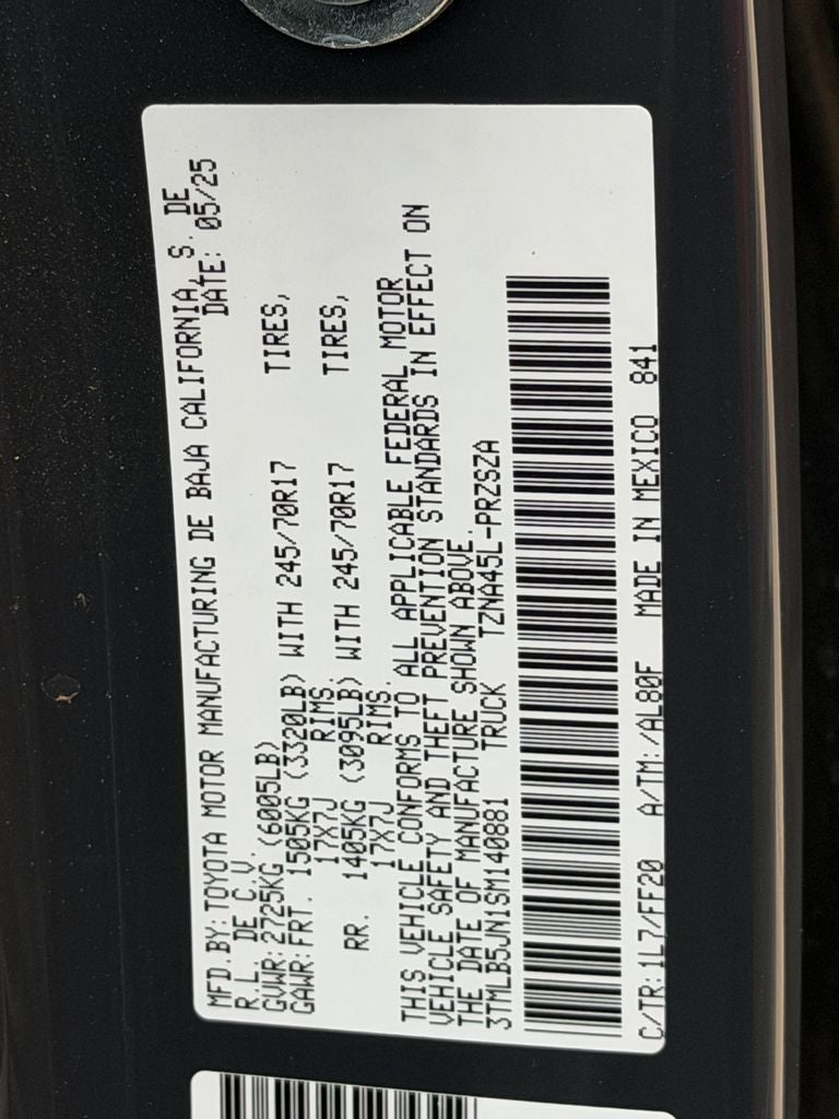 2025 Toyota Tacoma SR5