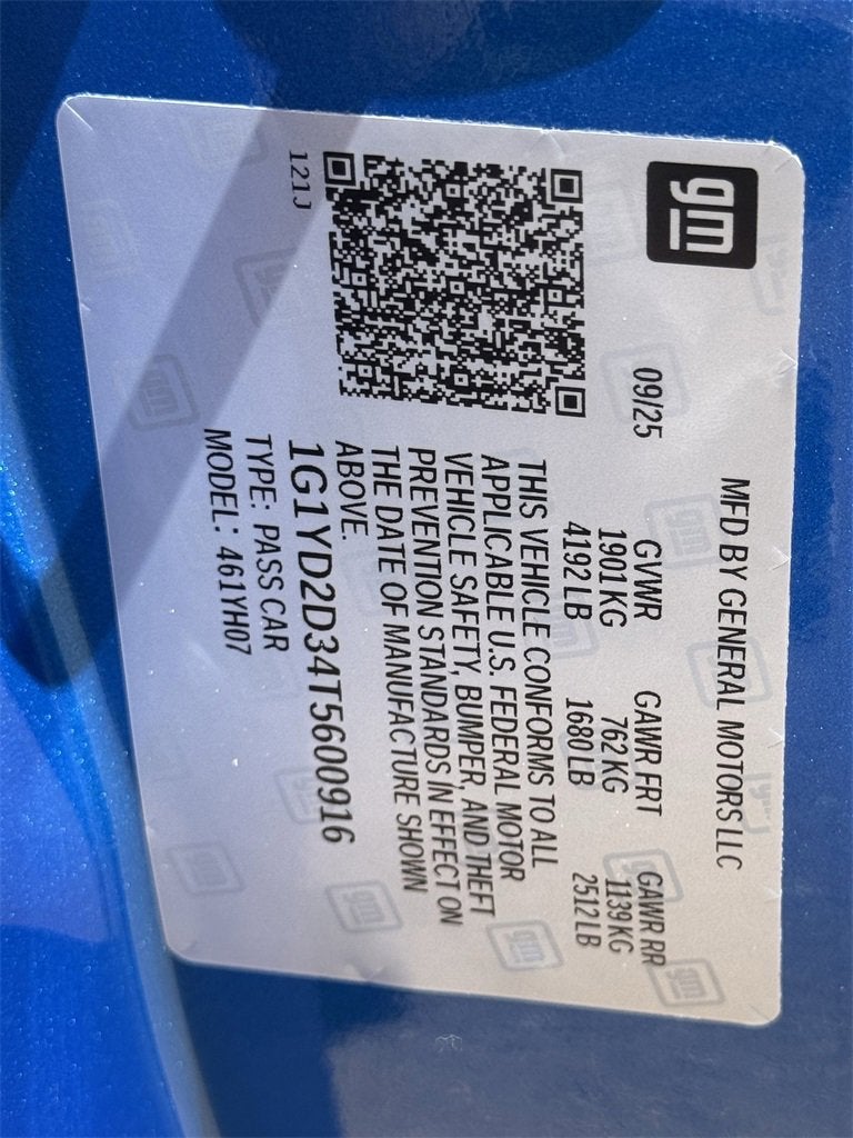 2026 Chevrolet Corvette Z06 1LZ