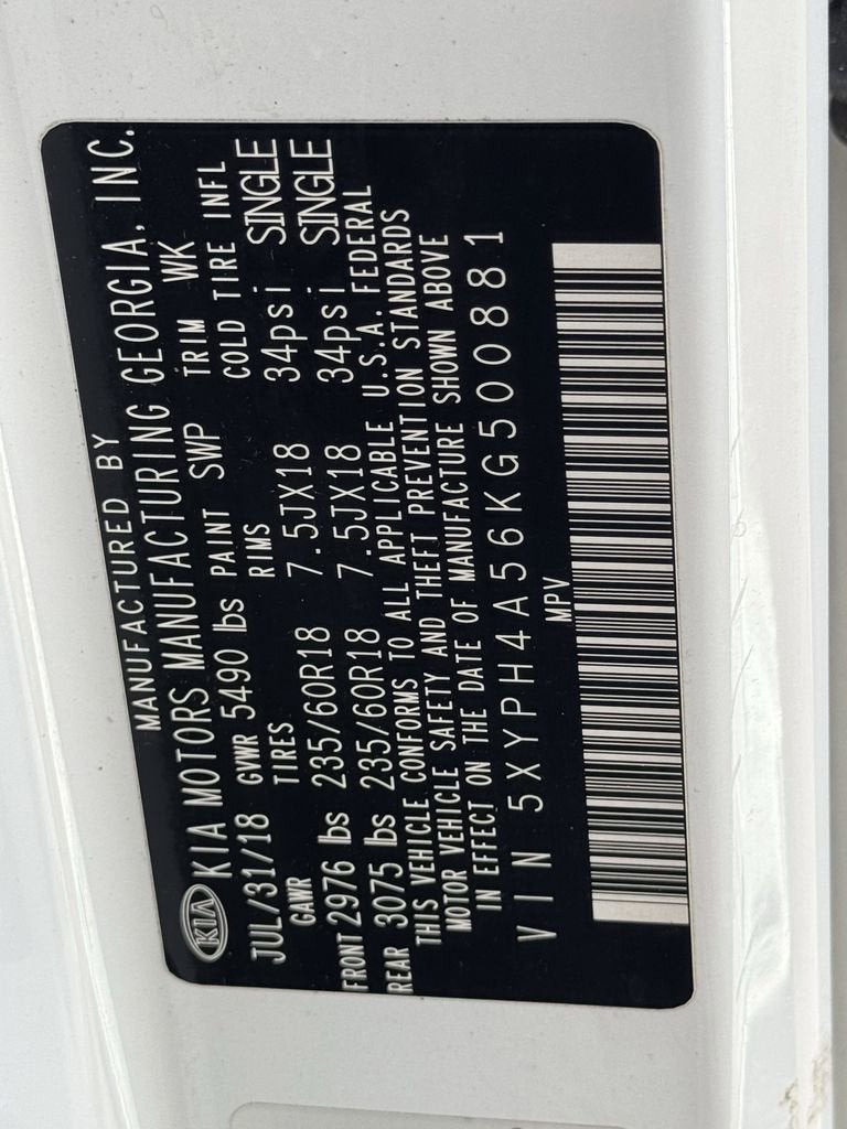 2019 Kia Sorento EX V6